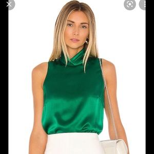 Green 100% silk top. Never worn